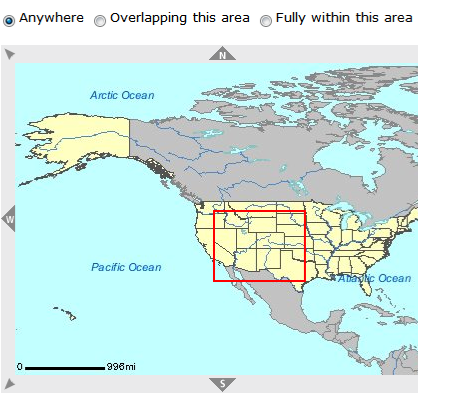 Screen shot of Notional Data.gov Geospatial Search Tool